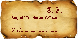 Bognár Honorátusz névjegykártya